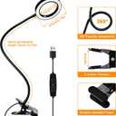 10X Magnifying Glass with Light and Timer, 2 in 1 Magnifying Desk Lamp, 3 Color Modes 10 Dimmable Brightness, Flexible Gooseneck Magnifier with Light for Craft Hobby Sewing Close Work(No Adapter)