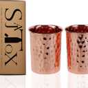 Pure Copper Tumblers for Drinking - Ayurvedic Health Pure Copper Cups 4 pcs. set - 312 ml.(11 fl oz) (Hammered)