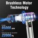 Handheld Car Vacuum Portable Cordless, Hand held Vacuum Cleaner & 22000 Pa High-Power Suction Air Duster for Car Cleaning, Home, Office, Pet Hair | Multi-Nozzle, Washable Filter, LED Light