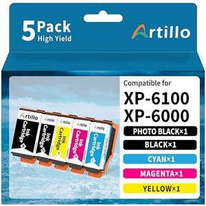 Remanufactured Replacement for Epson 302XL T302XL Ink Cartridges Multipack | Compatible for 302xl epson ink cartridge Expression Premium XP-6100 XP6100 XP6000 XP-6000 Printer (PBK/BK/C/M/Y, 5 Pack)