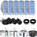 PEKTACO Cat Water Fountain Replacement Filters & Pre-Filter Sponges for 3.2L/108oz Automatic Pet Fountain, Dog Water Dispenser  6 Pack Filters & 6 Pre-Filter Sponges (Standard)
