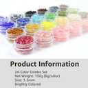 Nail Glitter Chunky Glass Shards 2-3mm | Crushed Glass for Acrylic Nails, Resin Geode, Epoxy Decor | 24 Colors Sparkling Broken Glitter Flakes | Jewelry Making Craft Supplies | 6.7oz/192g by RUIRUI