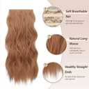 FESHFEN Clip in Hair Extensions - 4 PCS Long Wavy Auburn Brown Thick Clip in Hairpieces Full Head Synthetic Hair Extension for Women, 20 Inch