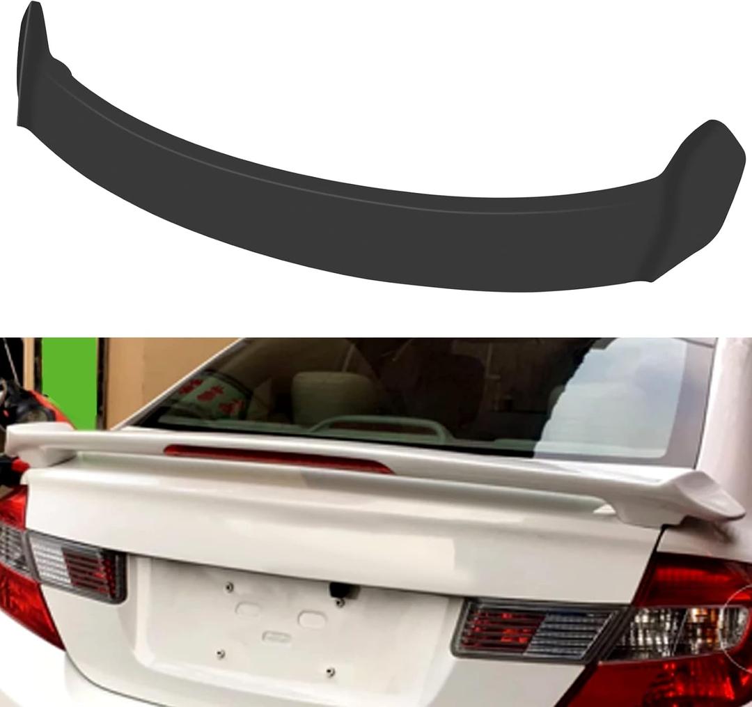 cciyu Black ABS Rear Spoiler Wing Accessories for 2013 2014 2015 for Honda Civic Stylish Trunk Spoiler Wing