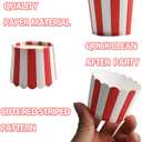 50 Pcs Mini Red Striped Baking Paper Cups - Disposable, Paper, Multi-purpose, Birthday Party, Baby Shower, Christmas, Valentine's Day, Daily Use, 3 OZ