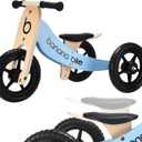 banana bike Toddler Wooden Balance Bike - No Pedals Tricycle - Puncture Proof Tires - Ergonomic and Durable - Smooth Grip Handles - Improves Coordination - Birthday Gift for Boys and Girls - Blue