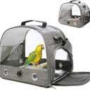 Bird Carrier with Perch Parakeet Travel Carrier Bag Portable Bird Backpack with Plat Breathable Parrot Travel Cage for Small Pets