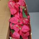 30 Pcs Artificial Faux Bougainvillea Fake Flower Silk Bougainvillea Branches UV Resistant Outdoor Indoor Decoration for Wedding Home Centerpieces Outside Decor (Rose Red)