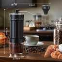 Manual Coffee Grinder, 40 External Adjustable Settings, Portable Conical Ceramic Burr Coffee Bean Grinder, 30g Hand Crank Coffee Mill for Espresso, Pour Over, French Press, Travel, Camping, Office