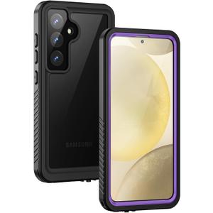 Lanhiem for Samsung Galaxy S24+ Plus Phone Case, IP68 Waterproof Dustproof Case with Built-in Screen Protector, Rugged Full Body Shockproof Protective Cover for Galaxy S24 Plus 6.7 Inch, Purple