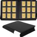 Toploader Binder, Holds 360 Toploaders, Top Loader Binder with 9 Pockets for 3" x 4" Rigid Cards, Double-Sided Pockets Card Binder Top Loader for Trading Cards or Sports Cards (black)