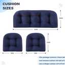 3 Pieces Patio Chair Cushion Set for Outdoor Wicker Furniture, Regular Size