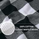 homing Buffalo Plaid Kitchen Towels and Dishcloths Set, 12" x 12" and 13" x 28", Set of 8 Bulk Cotton Waffle Weave Dish Towels, Super Soft Absorbent Hand Towels for Kitchen, Large Black & White Check