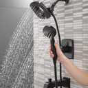 Delta Ashlyn 17 Series Matte Black Dual-Function Shower Faucet Set with In2ition 2-in-1 Dual Shower Head with HandHeld Spray Combo, Valve Trim Kit, Matte Black T17464-BL-I (Valve Not Included)