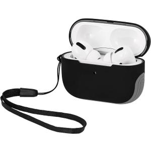 WITHit Sport Cover Compatible with Apple AirPods Pro, Soft, Durable Silicone and Hard Protective Shell, Protective Earbud Cover  Wireless Charging Compatible AirPod Pro Case (Black/Grey)