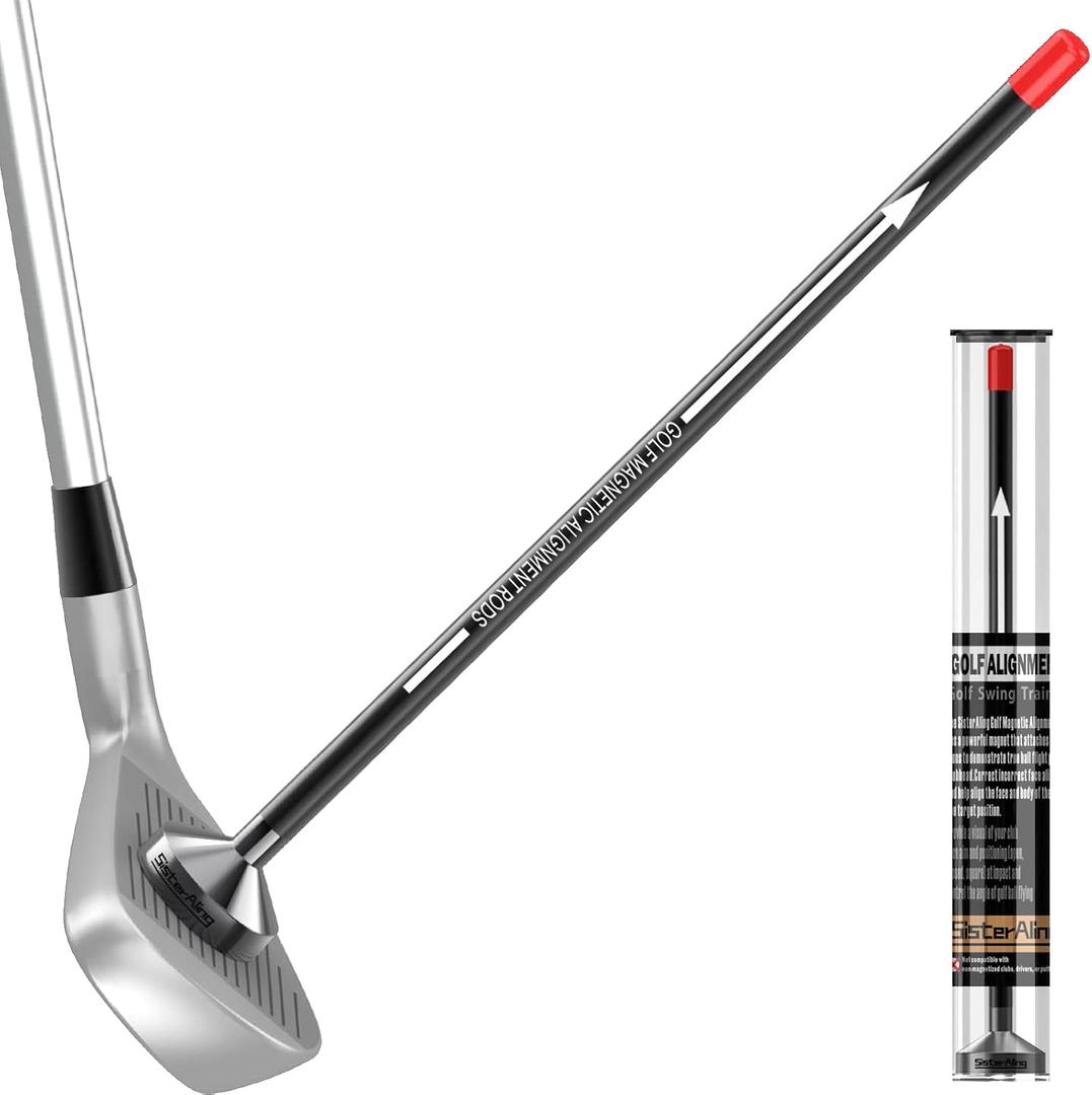 Golf Magnetic Alignment Rods,Golf Club Alignment Sticks,Magnetic Swing Training Aid Accessories Visualize Calibrate Golf Shots,hit the Target with the Right Golf Swing,Golf Gift