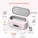 Jewelry Cleaner Ultrasonic Machine, Upgraded 48KHz Ultrasonic Cleaner with 304 Stainless Steel for Jewelry, Eyeglasses, Rings, Watch Strap, Dentures-Pink