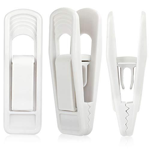 Tinfol 40pc Plastic Hanger Clips - Strong Pinch Grip Clips, White Pant Skirt Clip, Multi-Purpose Finger Clip for Slim-line Clothes Hangers