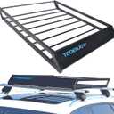 TOOENJOY Roof Rack Cargo Basket, 43x 35x 4.7, Anti-Rust Rooftop Cargo Carrier with Removable Wind Fairing, Universal Car Top Luggage Holder for Car, SUV and Truck, 143 lbs Capacity (43 Roof Basket)