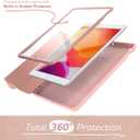 SURITCH Case for iPad 10.2 2021/2020/2019 (9th/8th/7th Generation), Shockproof Protective Smart Cover Case with Stand and Auto Sleep/Wake for iPad 10.2 Inch (Rose Gold)
