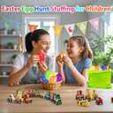 Easter Eggs Magnetic Wooden Animal Train for Kids,Easter Basket Stuffers,Easter Eggs Surprise Train,Montessori Magnetic Train Toy Christmas Countdown Gift for Toddlers,Boys and Girls (Train)
