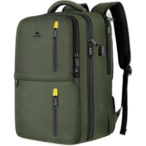 MATEIN Carry on Travel Laptop Backpack, Large Flight Approved Personal Item Travel Backpack with USB Charge Port & Shoe Compartment, Water Resistant Weekender Overnight Bag Fit 17 Inch Laptop, Green