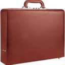 Briefcase for Men, Leather Attache Case with Lock, Hard Shell Business Briefcase, Fits 15.6-Inch Laptop