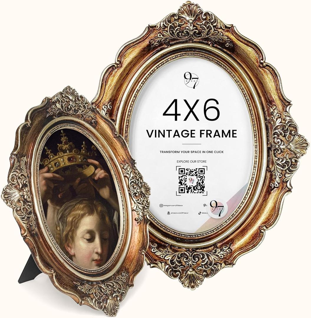 97 Decor Vintage Picture Frames 4x6 - Antique Oval Picture Frame 4x6, Ornate Gold Frame 4 X 6 For Tabletop And Wall Hanging Antique Wall Decor