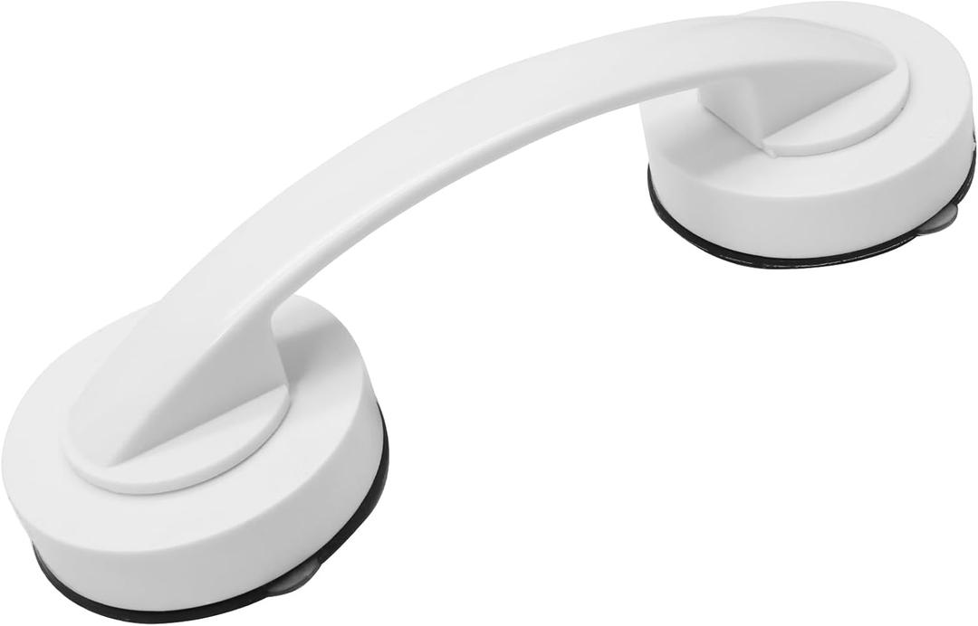 Hordion Suction Cup Door Handle, Suction Grab Bar Bathtub Shower Handle for Glass Doors Windows Kitchen Drawer Cabinet Refrigerator, White