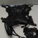 Avidlove Lingerie for Women Lace Corset and Panty Outfits Garter Lingerie Sets S-XXL (Black)