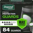 Depend Guards Incontinence Pads for Men, Maximum Absorbency, 84 Count