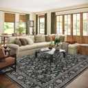 Washable Area Rugs for Living Room: 8x10 Bedroom Rug Vintage Boho Area Rug Stain Resistant Non Slip Low Pile Lightweight Soft Carpets for Living Room Dining Room Kitchen Nursery Kids Room Farmhouse