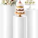 3pcs Cylinder Pedestal Stand for Parties, White Cylinder Stand for Party, Pedestal Cake Stands for Wedding Decoration, Dessert Table
