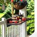Balcony Bar Table for Railings, Outdoor Hanging Folding Adjustable Height Deck Rail Table for Patio, Garden, Rustproof Aluminum Alloy Frame,Weather Resistant, Easy Assembly