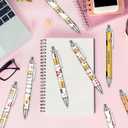 School Bus Ballpoint Pens - 24 Pcs Driver Appreciation Retractable Black Gel Ink Ball Point Pen Sets Students Thanks Motivational Gifts Bulk Supplies Fancy Office Writing Essentials Favors