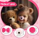 8 Pcs Halloween Bear Costume for Adult Bear Ears Headband Tail Nose Animal Accessory for Carnival Cosplay (Rose Red)