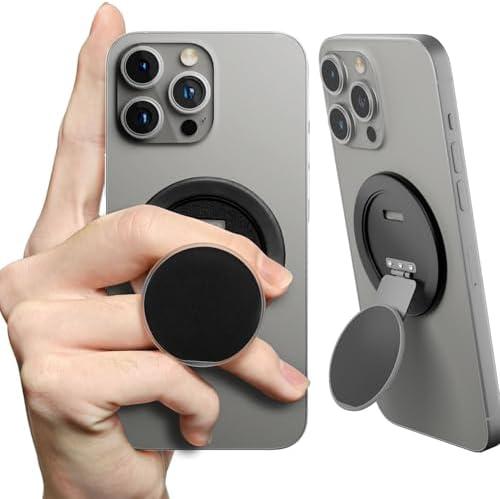 SEMBO MagSafe Phone Grip, Multi-Angle Cell Phone Ring Holder Stand with Flexible 360° Rotation Metal Hinge, Magnetic Finger Grip Kickstand for iPhone 16/15/14/13/12
