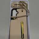 Asuwish Phone Case for Samsung Galaxy S24 FE 5G RFID Wallet Cell Zipper Cover with Tempered Glass Screen Protector Crossbody Strap Credit Card Holder Slot Stand S 24 EF AI S24FE 24S Women Men Beige