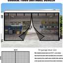Garage Door Screen for 2 Car Garage-16x8FT Magnetic Garage Door Screen with 6 Roll Up Starps for Patio, Outdoor Black