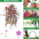 INQCMY 2Pcs Artificial Fake Hanging Flowers for Outdoors UV Resistant Artificial Plants for Spring Summer Decor Look Real Faux Flowers for Outside Home Planter Porch Patio Decor