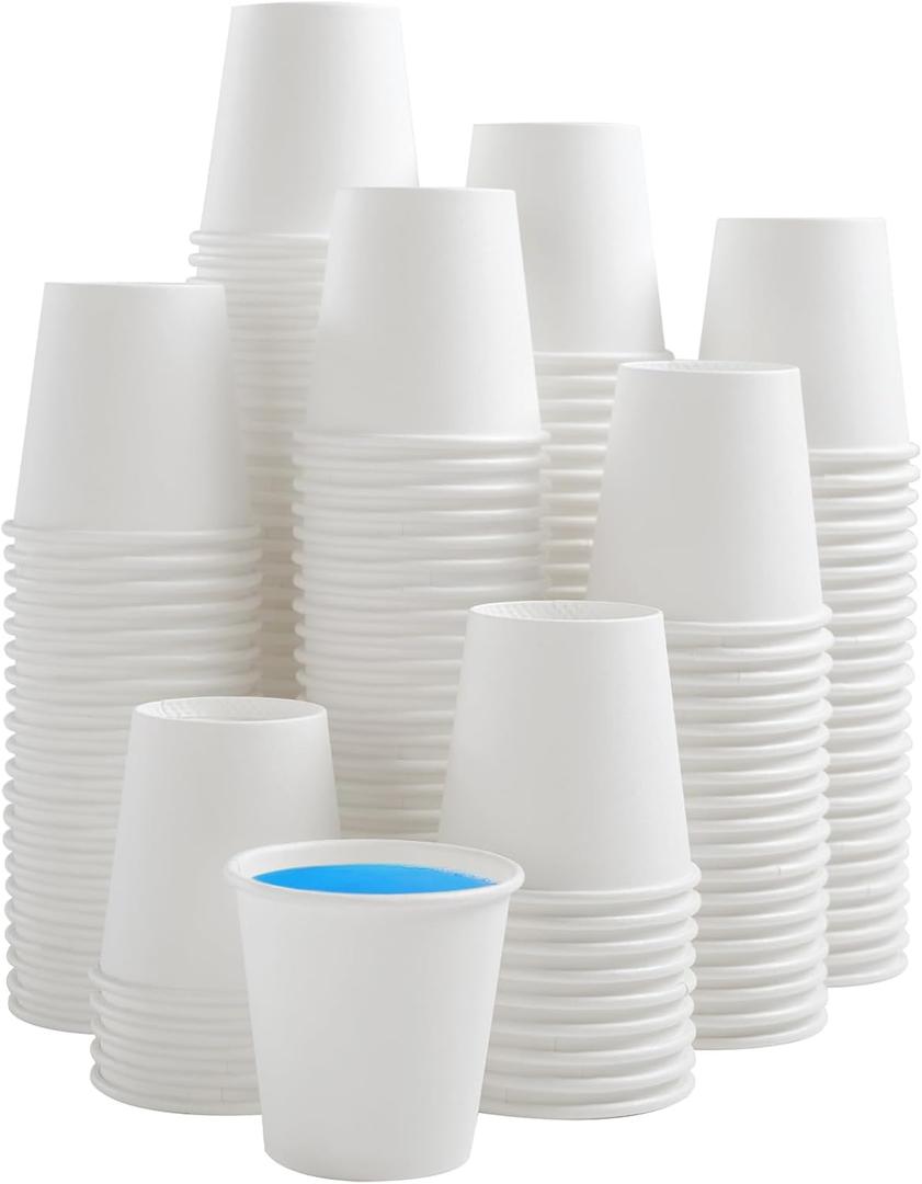 Clawsoff 300 Count 3 oz Bathroom Cups, Disposable Mouthwash Cup, Small White Paper Cups, 3 Ounce Mini Espresso Cups, Ideal for Bathroom, Travel, Picnic