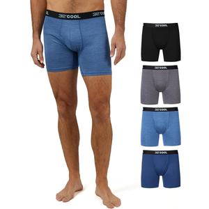 32 Degrees COOL Men's 4-PACK Quick Dry Performance Boxer Brief With Comfort Elastic Waistband (Medium, Black/Blue/Denim/Charcoal)
