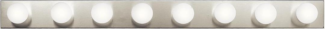 Kichler Linear 48" Bathroom Vanity Light Fixture, 8-Light Modern Brushed Nickel Bath Bar for Bathroom Lighting over Mirror, Transitional Style (48" x 4.25" x 2"), 628NI