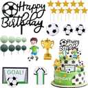 Knana 26Pcs Soccer Cake Toppers - Soccer Ball Cake Theme Decorations for Birthday Party Supplies