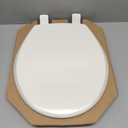 Mayfair Cassel Slow Close Toilet Seat, Easy Clean, Non Slip Premium Wood Seat, Easy Install, Made in USA, Round, Biscuit