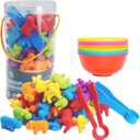 ABCaptain Counting Animals Toy Matching Sorting Game, Color Classification and Sensory Training Preschool Educational Learning Toys Set Gift for Toddlers Kids Boys Girls Ages 3 4 5 6 +