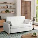 Serta Ainsley 72.6" Convertible Sleeper Sofa, Queen Size, Dreamcoil Comfort, Soft Woven Fabric, Oyster