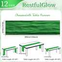 12 Pack Green Cheesecloth Table Runner 10Ft 23 x 120 Inch | Boho Gauze Fabric, Rustic Sheer, For Wedding Birthday Party Baby Shower, Home Decorations