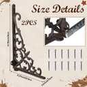 2 Pack Cast Iron Decorative Shelf Brackets 9 x 6 Inch Large Antique Style Wall Mount Shelf, 90 Right Victorian Bookshelf Brackets for DIY Floating Shelves Wall Decorative