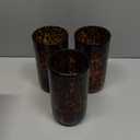 Honeydak Set of 4 Tortoise Leopard Print Brown 10 oz Rocks Glasses Stylish Stemless Cocktail Cups Glass Glassware Tumbler Ideal for Gin, Tequila, Vodka, Soft Drinks